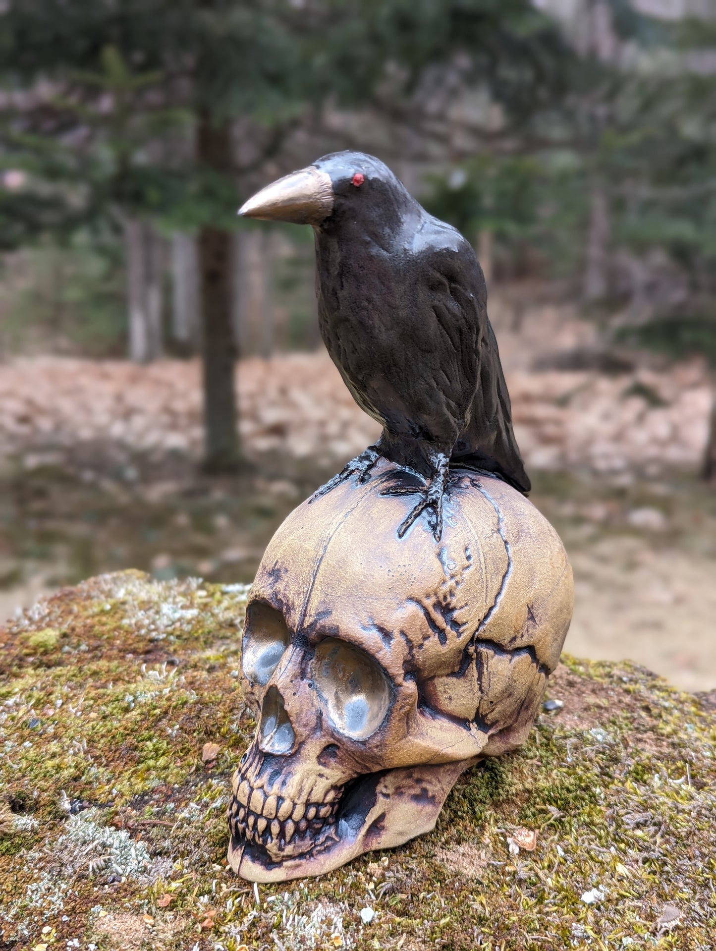 Crow and Skull - Bronze Beak