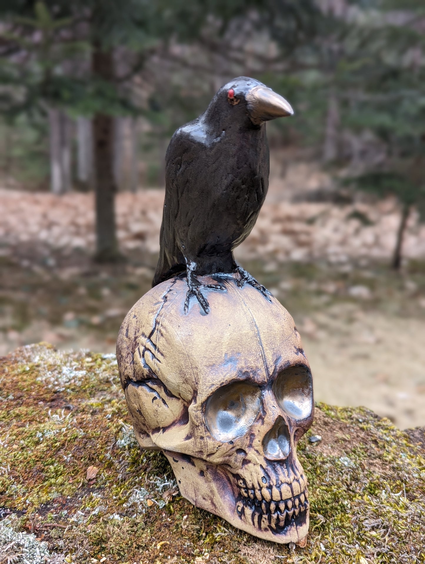 Crow and Skull - Bronze Beak